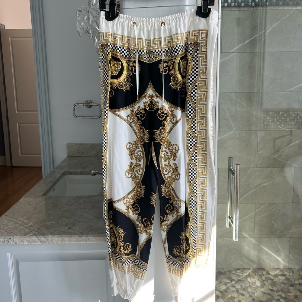 Versace Heritage Print Silk Joggers - Picture 9 of 15
